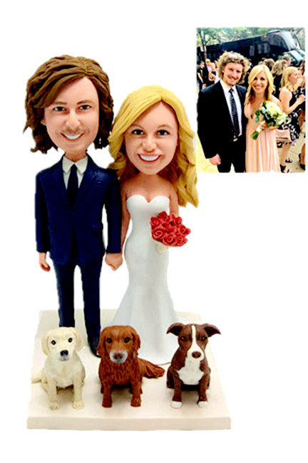 Custom wedding cake toppers figurines personalized make from photo